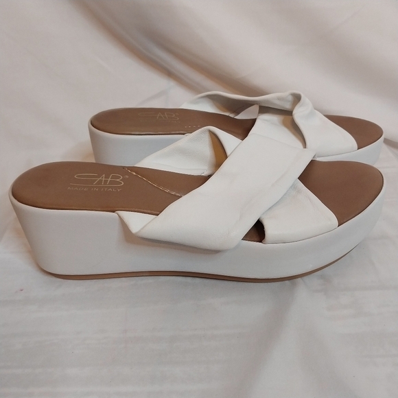 SAB Shoes - SAB Made in Italy, White, Criss Cross Platform Sandals, Size 8